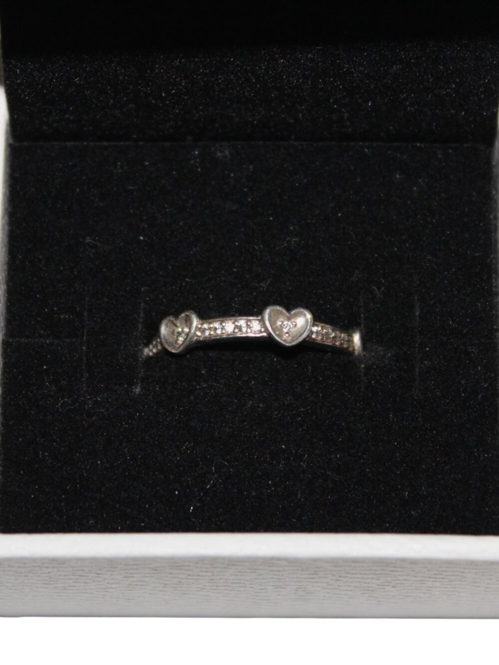 Pandora Radiant Sparkling Hearts Ring Sterling Silver Size 54 (7) - Picture 3 of 6